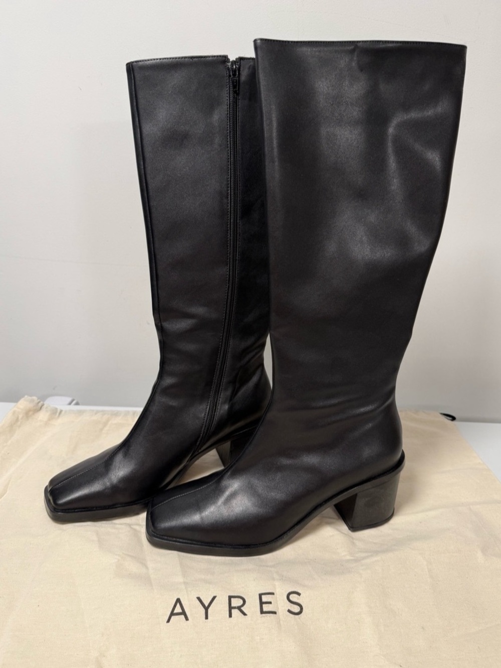 Black Heeled Leather Boots from Argentina
